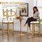 Set of 2 Modern Kitchen Island Bar Stools with Backrest Foam Padding and Anti-Slip Foot Support